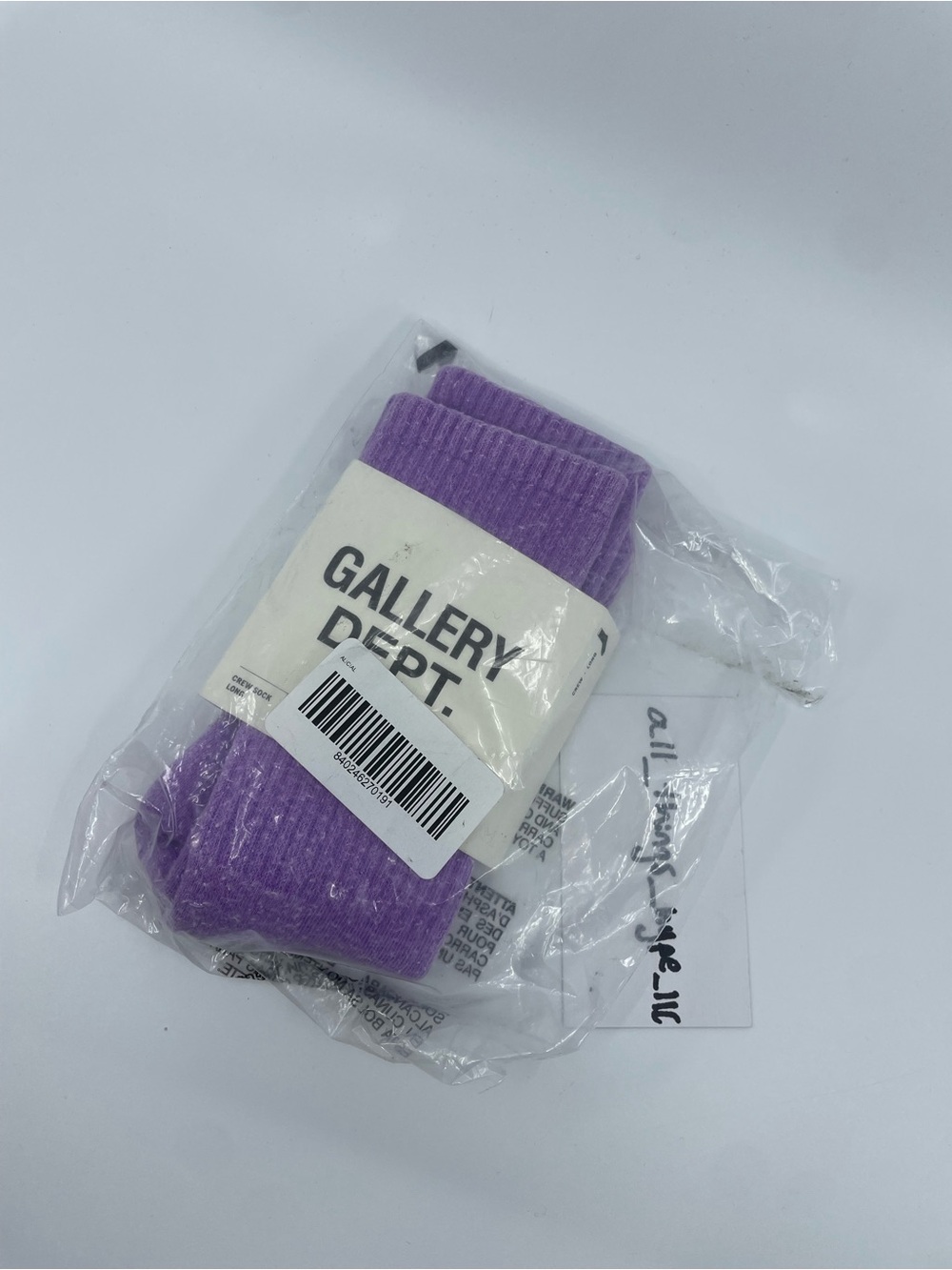 Authentic Gallery Dept Socks FPUR Purple Streetwear Designer Crew Socks New